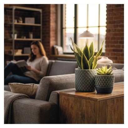 LED GROW pěstební lampa 5 W, časovač, bílá