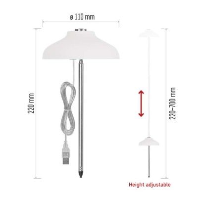 LED GROW pěstební lampa 5 W, časovač, bílá