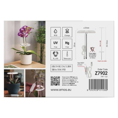 LED növénynevelő lámpa, teljes spektrum, 39 LED, beltéri, időzítővel, dimmelhető