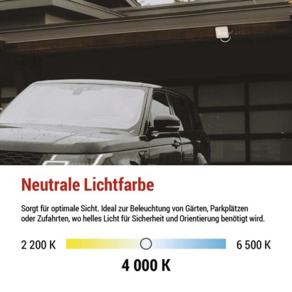 LED reflektor GLARO 20W, weiß, IP65, 2000 lm, neutralweiß