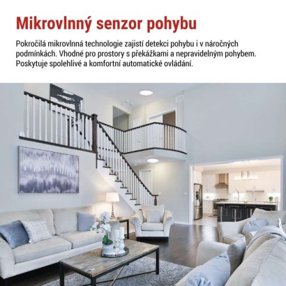 LED přisazené svítidlo TIVI, A CLASS, MW sensor, kruhové bílé 12,5W, IP44, neutrální bílá