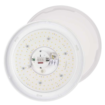 Oprawa sufitowa LED TIVI, MW sensor, okrągła biała 12,5W, IP44, neutralna biel, czujnik MW