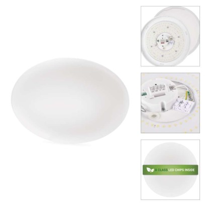 Oprawa sufitowa LED TIVI, MW sensor, okrągła biała 12,5W, IP44, neutralna biel, czujnik MW