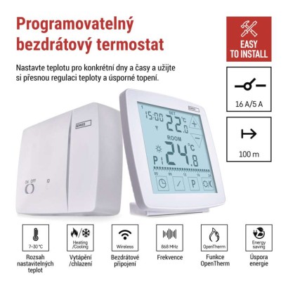 Pokojový programovatelný bezdrátový OpenTherm termostat P56A11