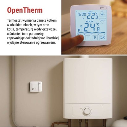 Termostat bezprzewodowy, pokojowy, programowalny z OpenTherm, P56A11