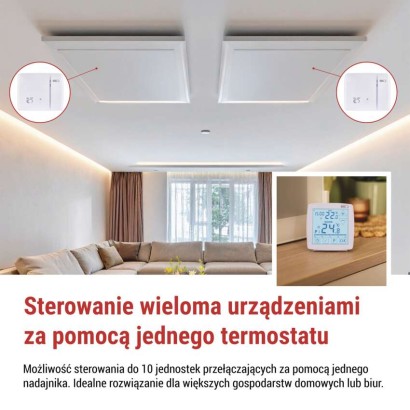 Termostat bezprzewodowy, pokojowy, programowalny z OpenTherm, P56A11