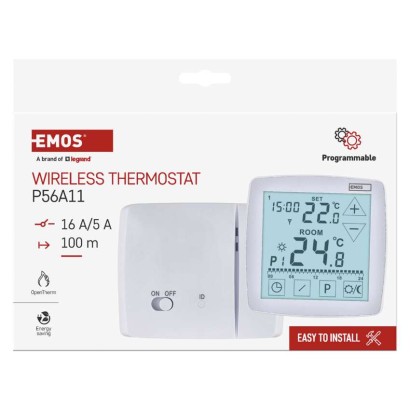 Programozható vezeték nélküli OpenTherm szobatermosztát P56A11