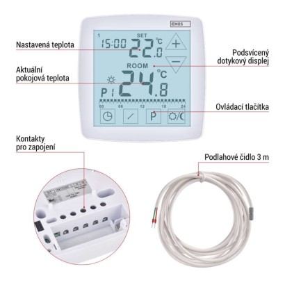 Pokojový programovatelný drátový OpenTherm termostat P56A01
