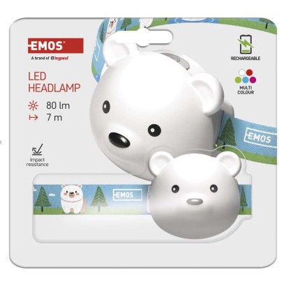 Latarka czołowa MIŚ LED SMD, 80lm Li-Pol ładowalna