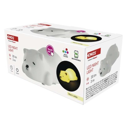 EMOS LED éjjeli fény medve P3325, tölthető