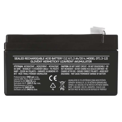 Bezúdržbový olovený akumulátor 12 V/1,3 Ah, faston 4,7 mm