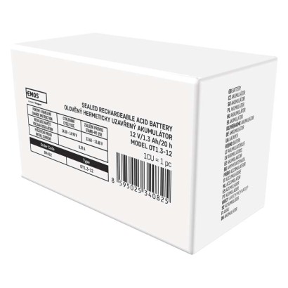 Bezúdržbový olovený akumulátor 12 V/1,3 Ah, faston 4,7 mm