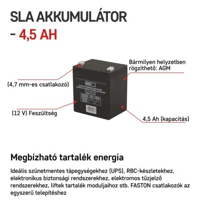 EMOS Ólomakkumulátor 12V 4.5Ah