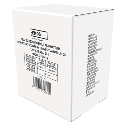 Bezúdržbový olovený akumulátor 12 V/4,5 Ah, faston 4,7 mm