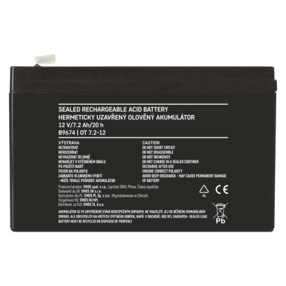 Bezúdržbový olovený akumulátor 12 V/7,2 Ah, faston 6,3 mm