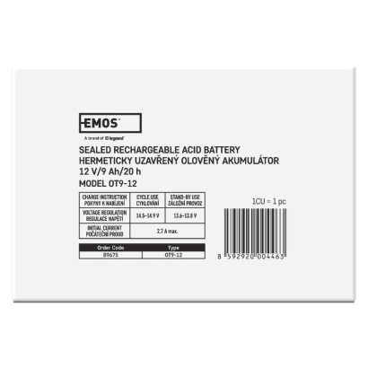 Bezúdržbový olovený akumulátor 12 V/9 Ah, faston 6,3 mm
