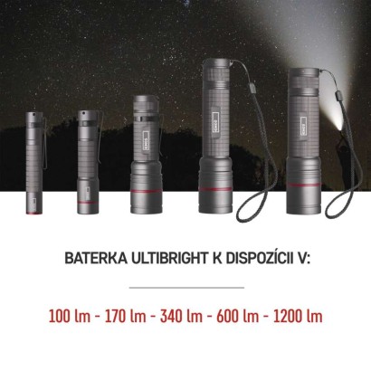 CREE LED kovové svietidlo Ultibright 50, 100lm, 1xAAA