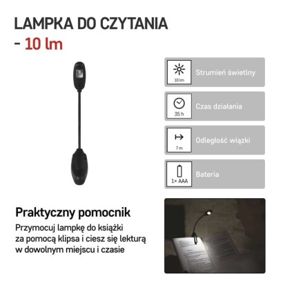 Lampka do czytania LED 10 lm 1× AAA