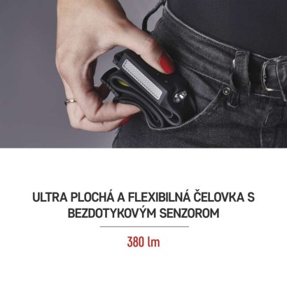 COB LED nabíjacia čelovka P3541, 380 lm, Li-Pol 1200 mAh