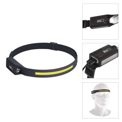 COB LED nabíjecí čelovka P3541, 380 lm, 30 m, Li-Pol 1200 mAh