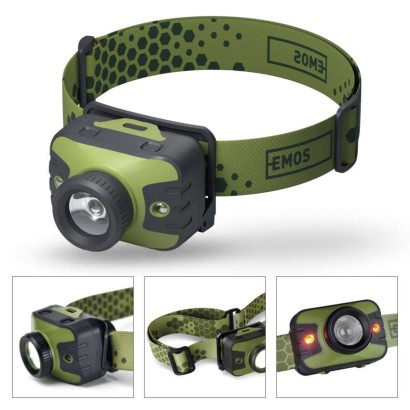 CREE LED čelovka P3539, 330 lm, 200 m, 3× AAA