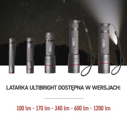 Latarka metalowa CREE LED Ultibright 80, 600lm, ładowalna