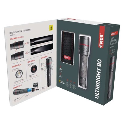 Latarka metalowa CREE LED Ultibright 80, 600lm, ładowalna