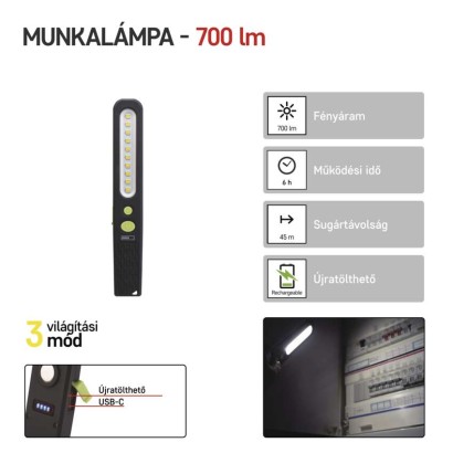 EMOS AKKUMULÁTOROS LED LÁMPA SMD LED + LED, P4538, 700 lm, 1200mAh