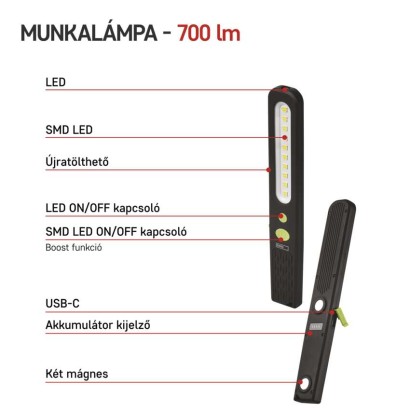 EMOS AKKUMULÁTOROS LED LÁMPA SMD LED + LED, P4538, 700 lm, 1200mAh