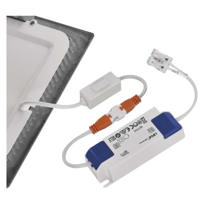 LED süllyesztett lámpatest NEXXO, négyzet, ezüst, 18W, CCT