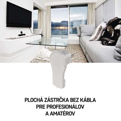 Vidlica uhlová pre predlžovací kábel, biela