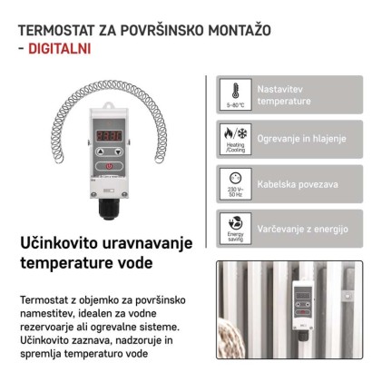 Nadometni mehanski termostat P5683