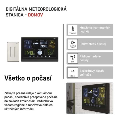 Domáca bezdrôtová meteostanica E6018