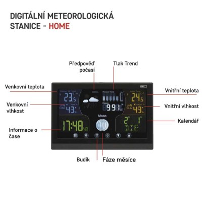 Domácí bezdrátová meteostanice E6018