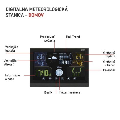 Domáca bezdrôtová meteostanica E6018
