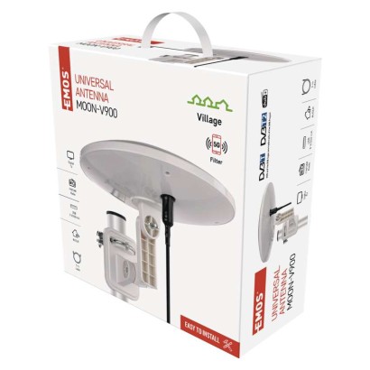 Univerzális antenna VILLAGE MOON–V900, DVB-T2, FM, DAB, LTE/4G/5G szűrő