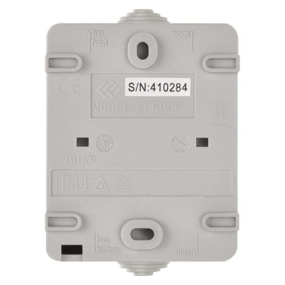 Wandsteckdose grau-schwarz, IP44