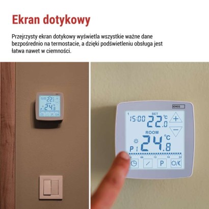 Programowalny termostat pokojowy, przewodowy z OpenTherm, P56A02