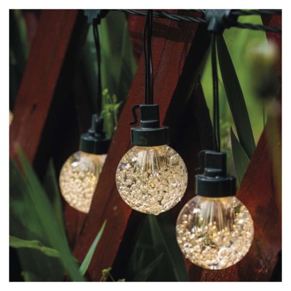 LED světelný řetěz – 20x párty žárovky, 7,6 m, venkovní i vnitřní, teplá bílá