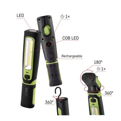CREE LED + COB LED nabíj. svietidlo P4532, 470 lm, 1800 mAh