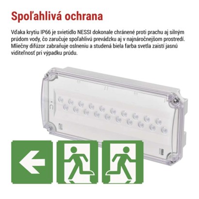 LED Núdzové svietidlo NESSI 3W 3H IP66