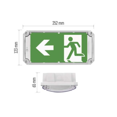 EMOS LED vészvilágító lámpatest NESSI 3W 3 óra IP66