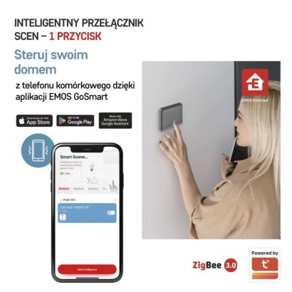 GoSmart Przełącznik scen IP-2001ZB, ZigBee 3.0, jednoprzyciskowy