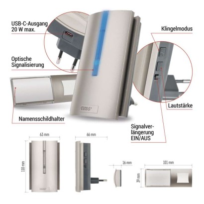 Drahtlose Türklingel P5760N, netzbetrieben, Signalerweiterung