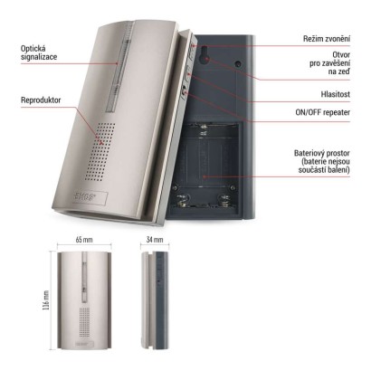 Domovní bezdrátový prodlužovač signálu pro P5760N a P5763N na 3x AA