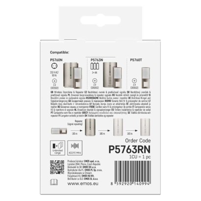 Jelerősítő vezetéknélküli csengőhöz P5760N és P5763N, 3× AA