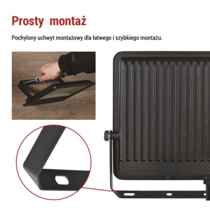 Naświetlacz LED VISIO 100 W czarny neutralna biel