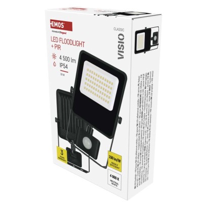 Naświetlacz LED VISIO z czujnikiem PIR 30 W, neutralna biel