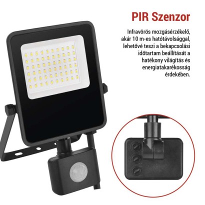 EMOS VISIO LED reflektor 30 W mozgásérzékelővel IP54 term. fehér