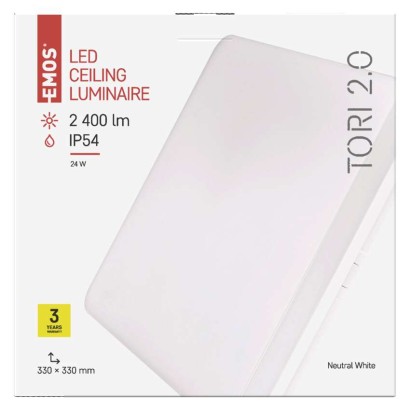 EMOS LED MENNYEZETI LÁMPA TORI 24W NW IP54